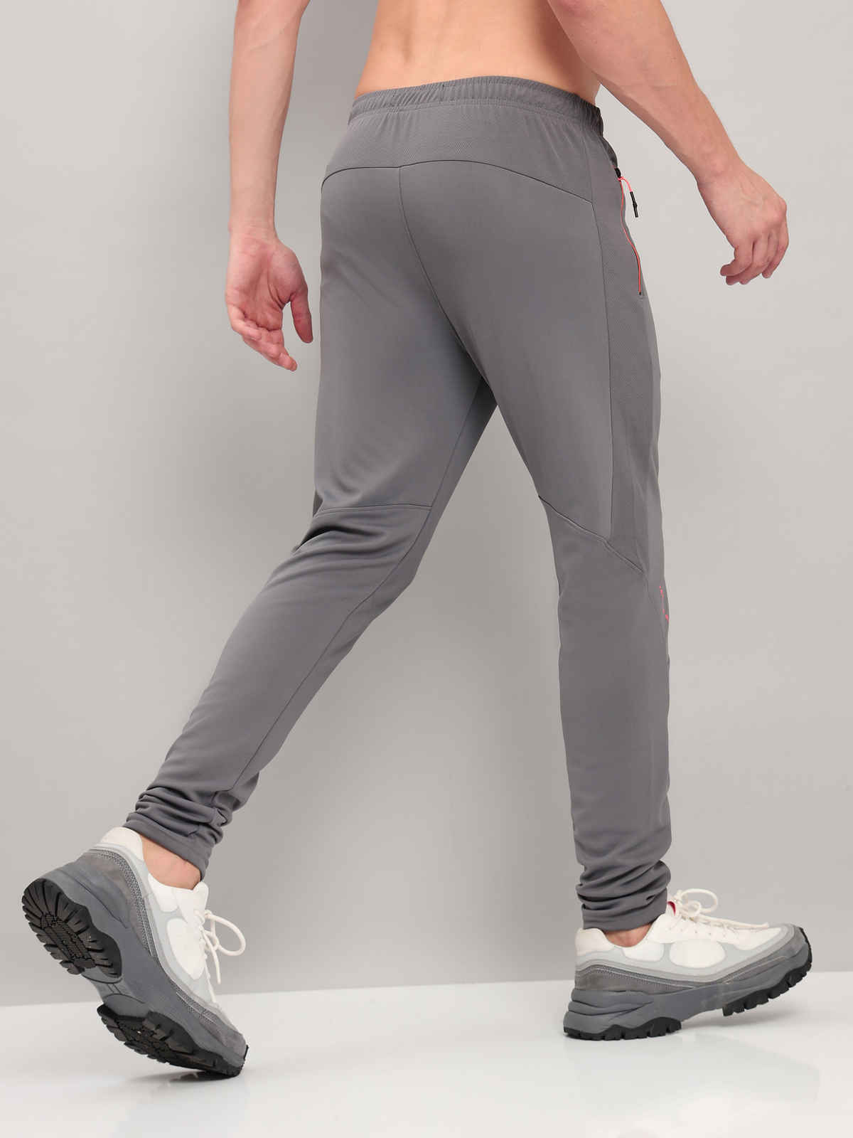Technosport Men's Solid Slim Fit Sports Running Active Gym Trackpants | TECHNO DRY | Iron Grey - XL