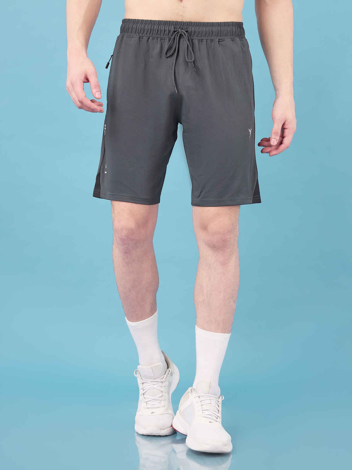 Technosport Men Poly Solid Slim Fit Sports Shorts with ELASTO LITE | Black | XL