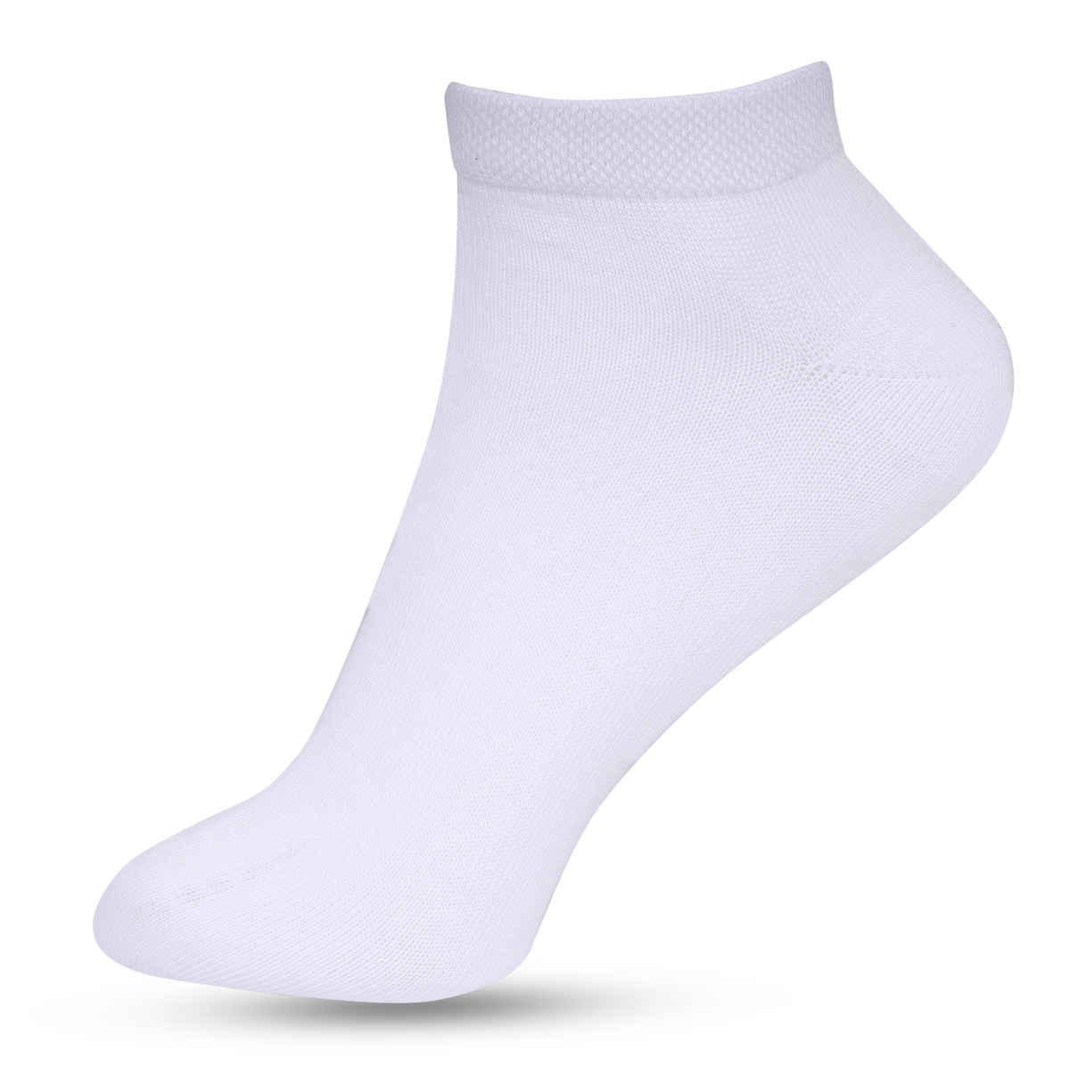 Luxrio Men's Solid Ankle Length Cotton Socks | SCK-22-3-PK-ANKL-WHT | White - Free Size