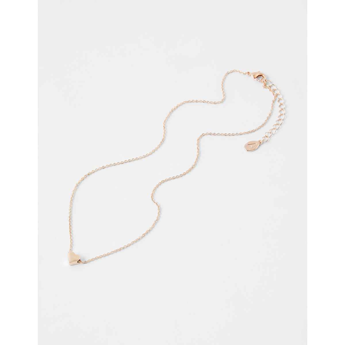 Accessorize London Women's Rose Gold Solid Heart Pendant Necklace