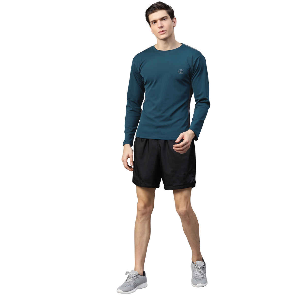 Chkokko Men's Regular Fit Full Sleeves Gym T-shirt | Indigo - M