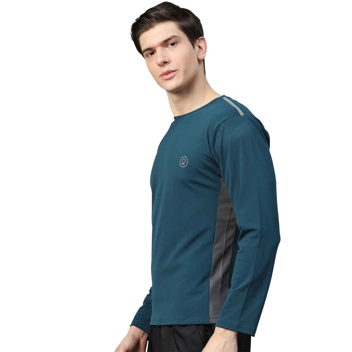 Chkokko Men's Regular Fit Full Sleeves Gym T-shirt | Indigo - M