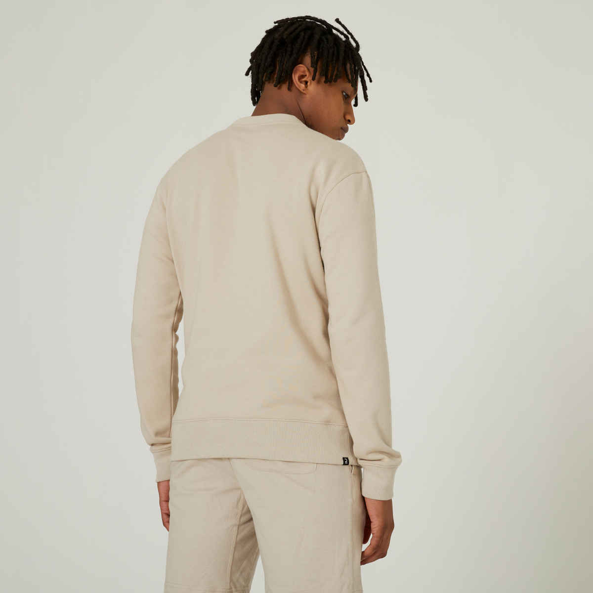 Domyos By Decathlon Men's Warm Round Neck Sweatshirt | Cream - XL