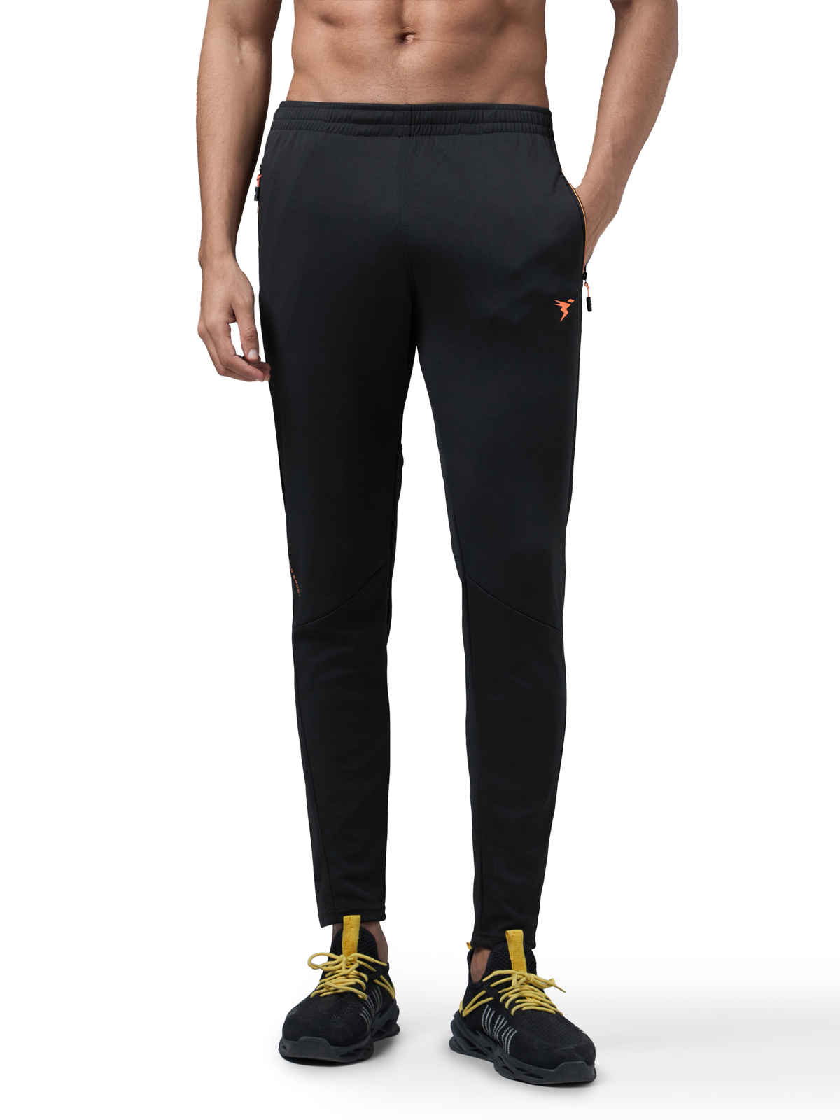 Technosport Men Poly Solid Slim Fit Sports Trackpants with TECHNO DRY | Black | M