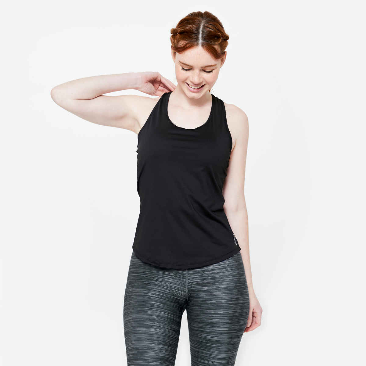 Decathlon Domyos Women Quick-Dry Gym Tank Top | Black - S