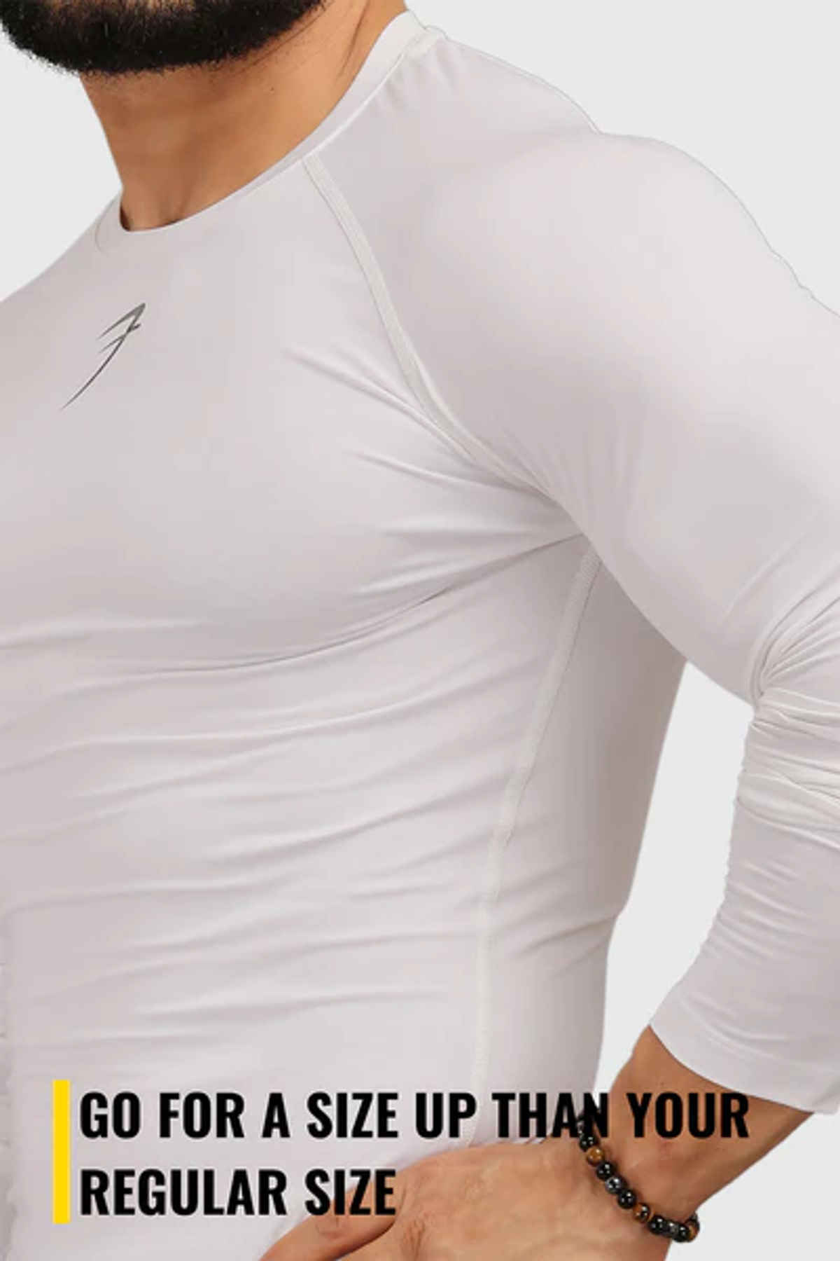 Fuaark Men's Compression Full Sleeve GYMT-shirt | White - XL