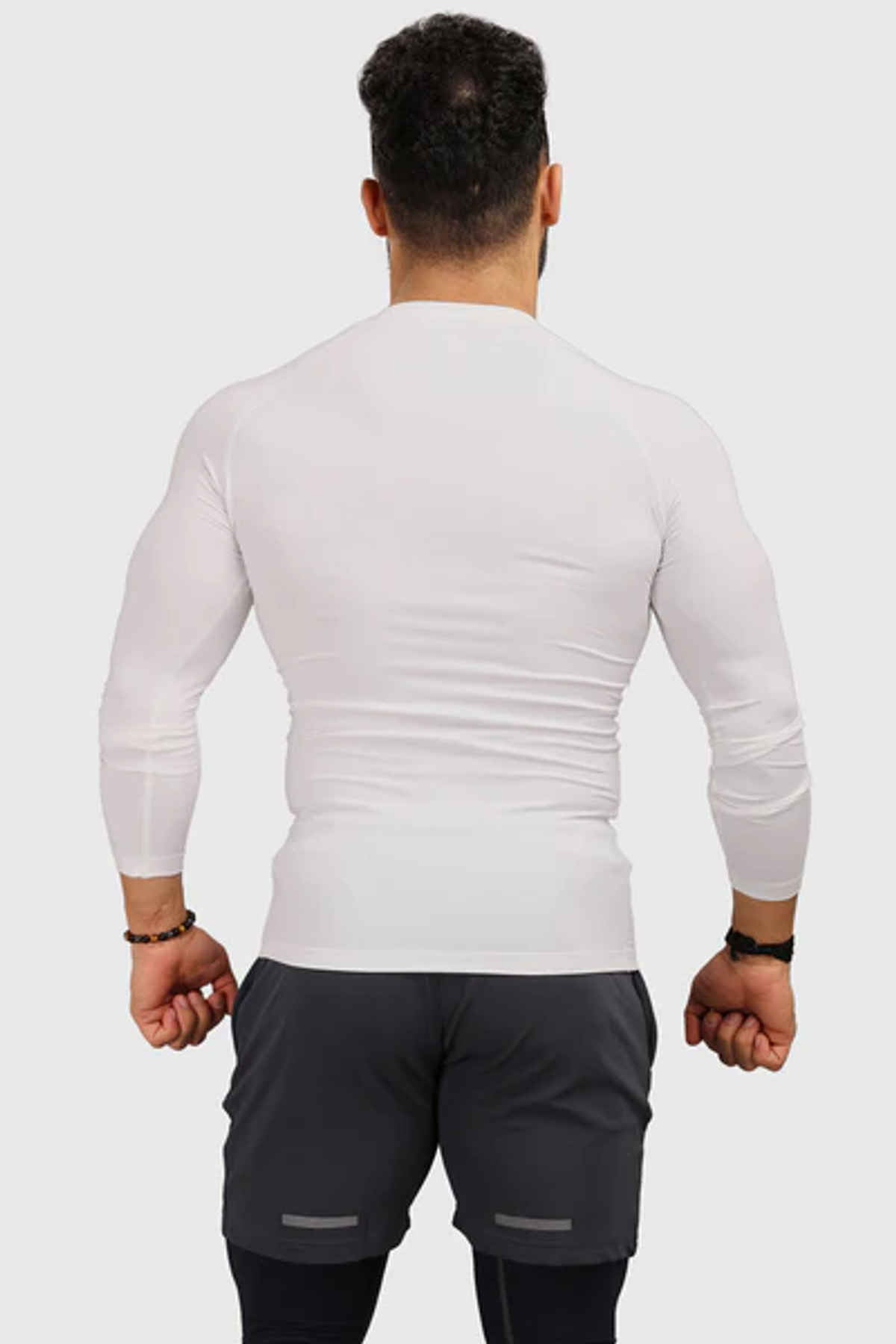 Fuaark Men's Compression Full Sleeve GYM T-shirt | White - L