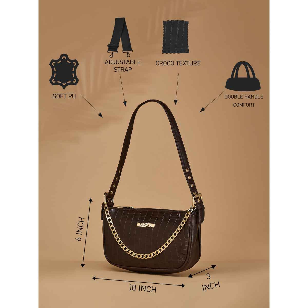 Fargo Womens Brown Trendy Sling Bag | FGO-813