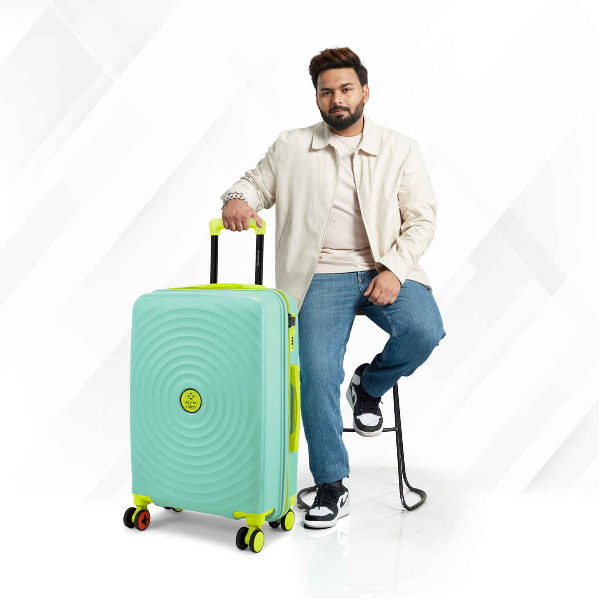 Nasher Miles Goa Check-In Hard Sided Polypropylene- 24 Inch - 65 cm Trolley Bag- Cyan Green