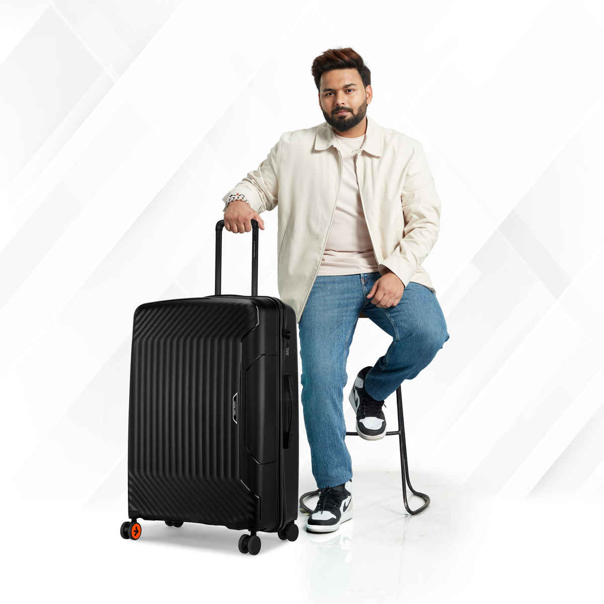 Nasher Miles Coorg Check-In Hard Side Polypropylene (55 & 65 cm) Trolley Bag (Black)