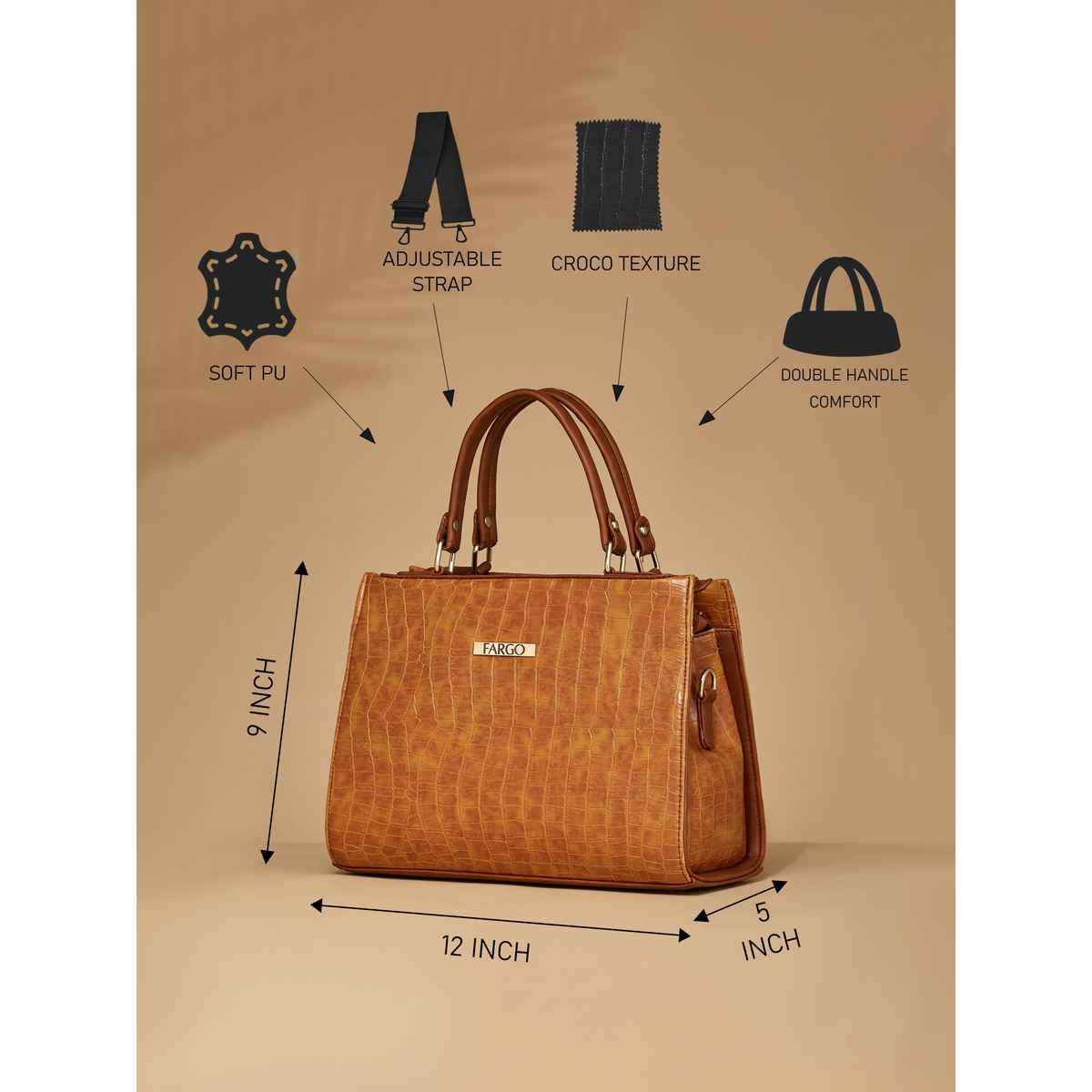 Fargo Women Regular Tan HandBag | FGO-807