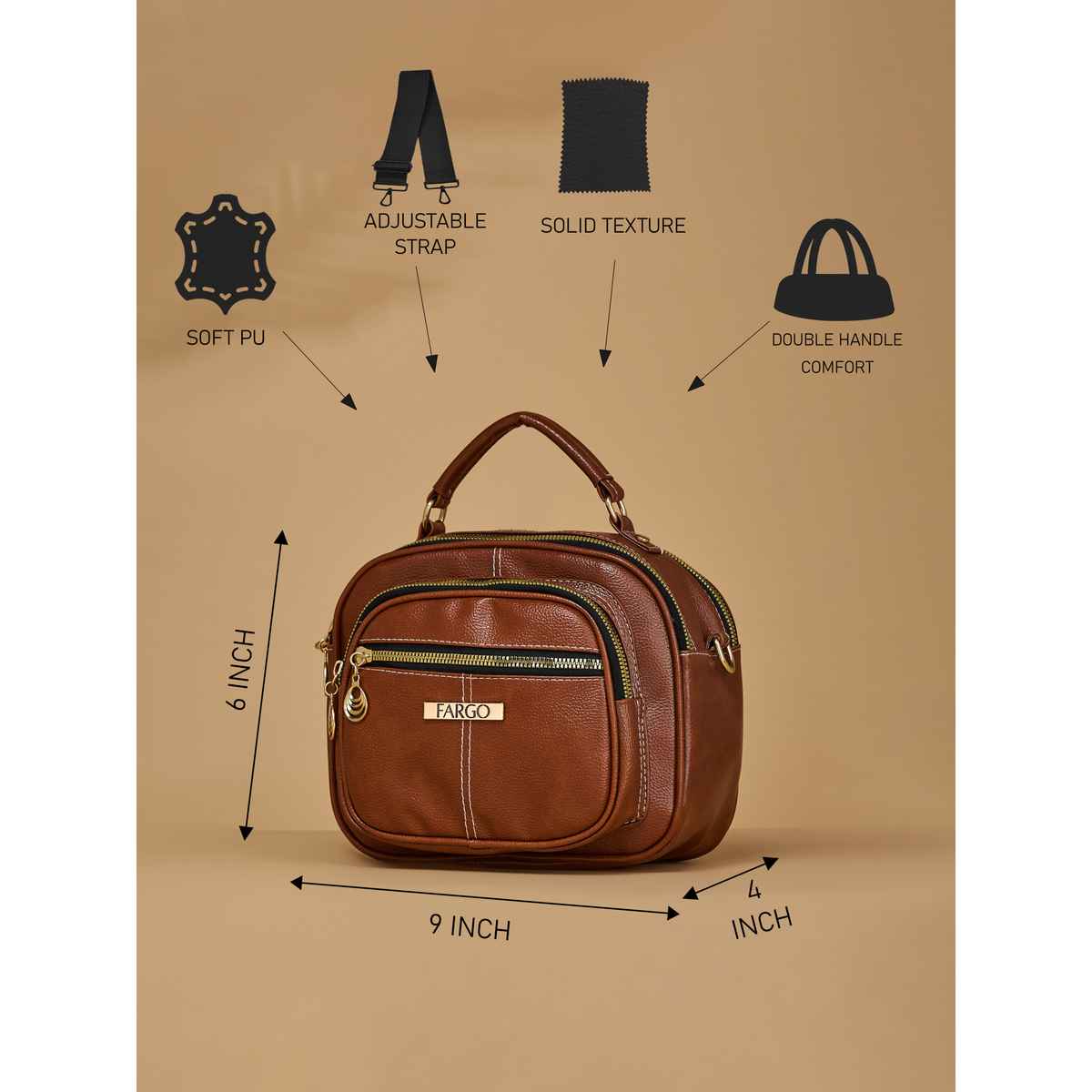 Fargo Fancy Brown Sling Bag | FGO-816