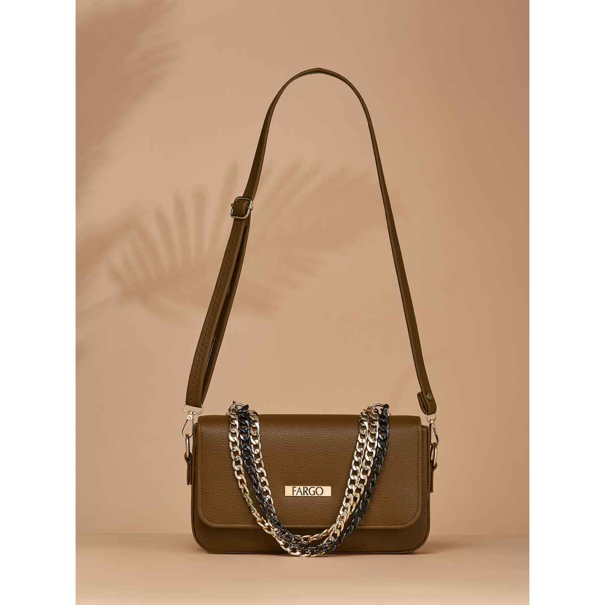 Fargo Brown Trendy Sling Bag Women's Leatherette Sling Bag | FGO-823