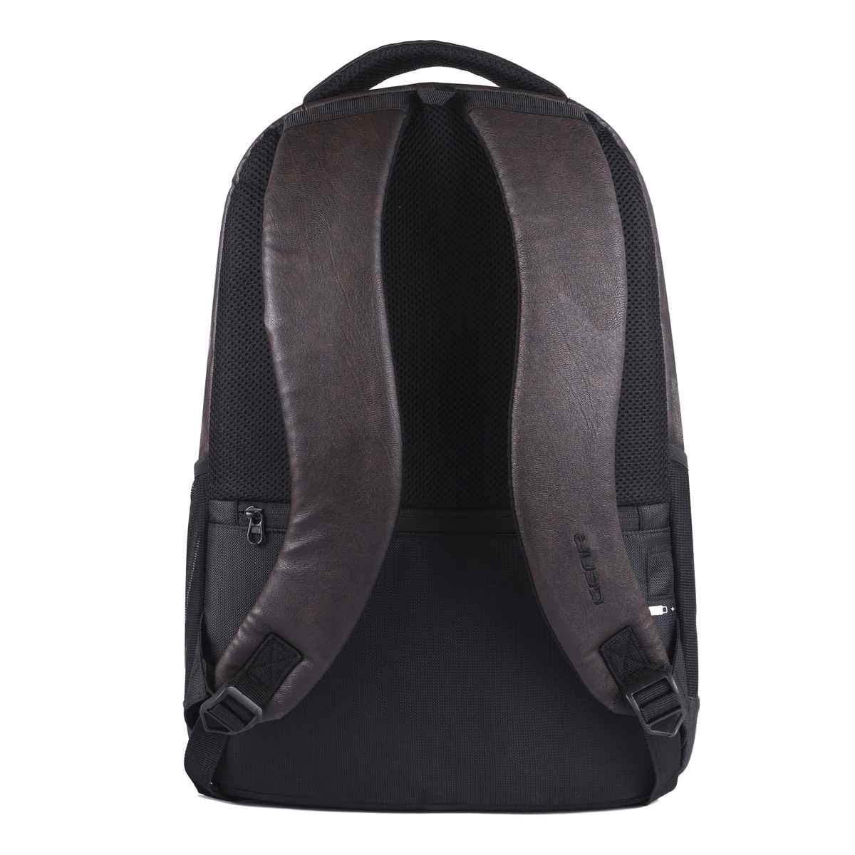 Gear Unisex Solid Faux Leather 28 L Anti Theft Backpack | Brown and Black - Free Size