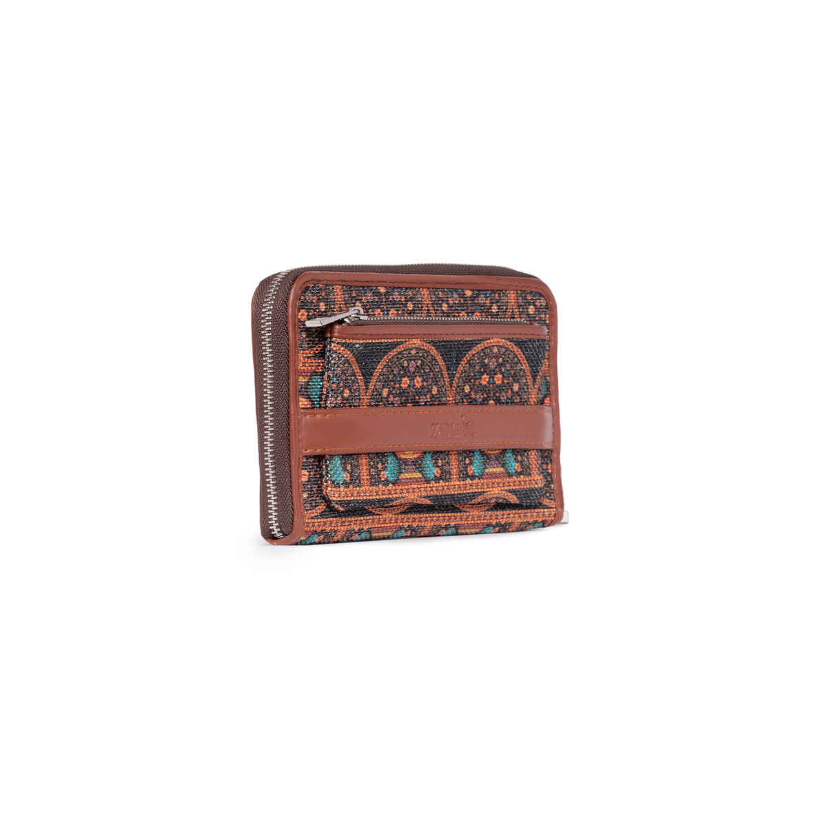 Zouk Royal Indian Peacock Motif Classic Zipper Wallet (CFC) - Multicolour