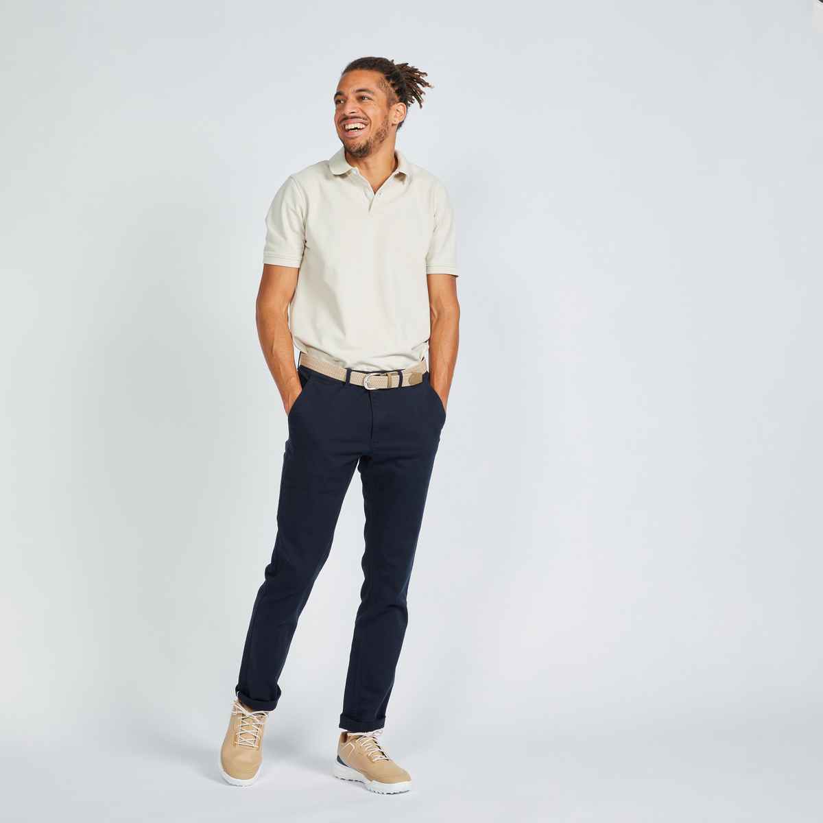 Decathon | Inesis Men's Cotton Golf T-shirt - Light Beige, S