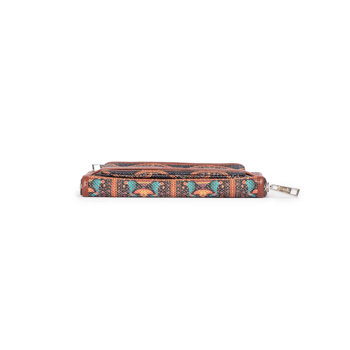 Zouk Royal Indian Peacock Motif Classic Zipper Wallet (CFC) - Multicolour