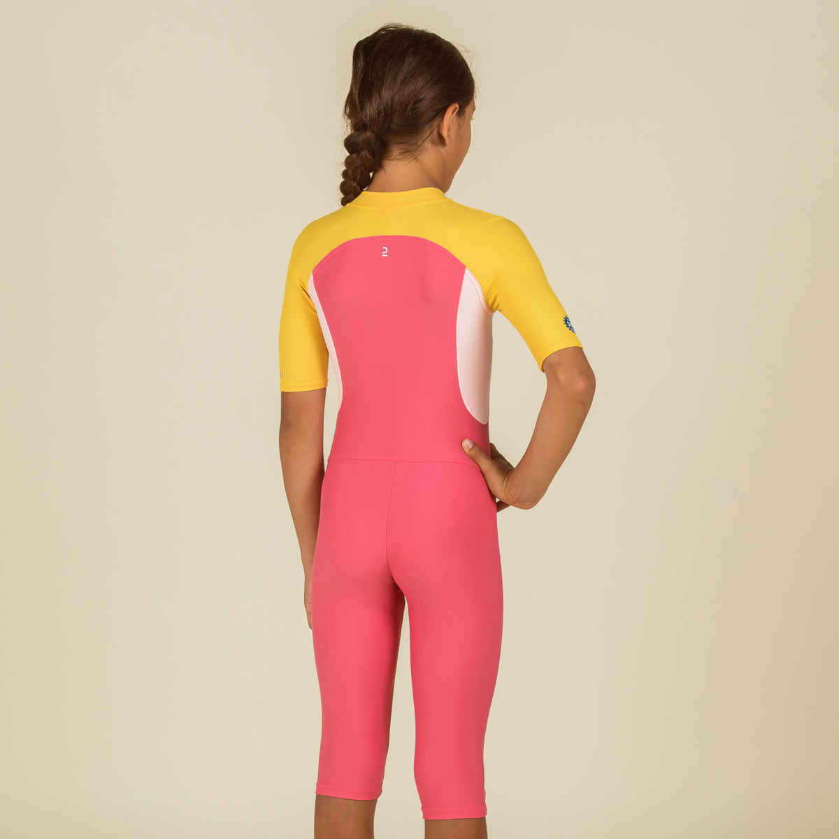 Decathlon Nabaiji Girl's Swimsuit With Shorts | Pink - 14-15 Y