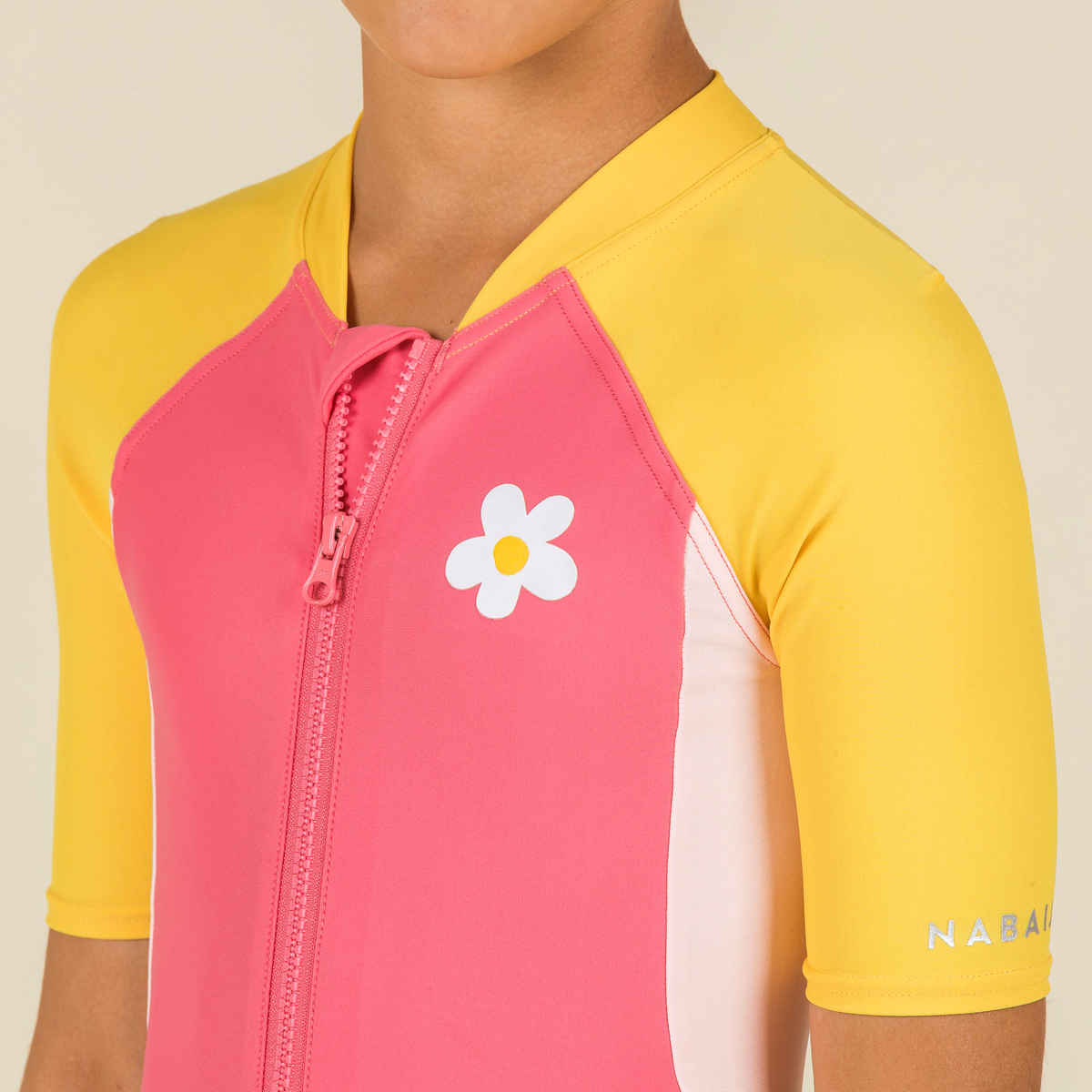 Decathlon Nabaiji Girl's Swimsuit With Shorts | Pink - 8-9 Y