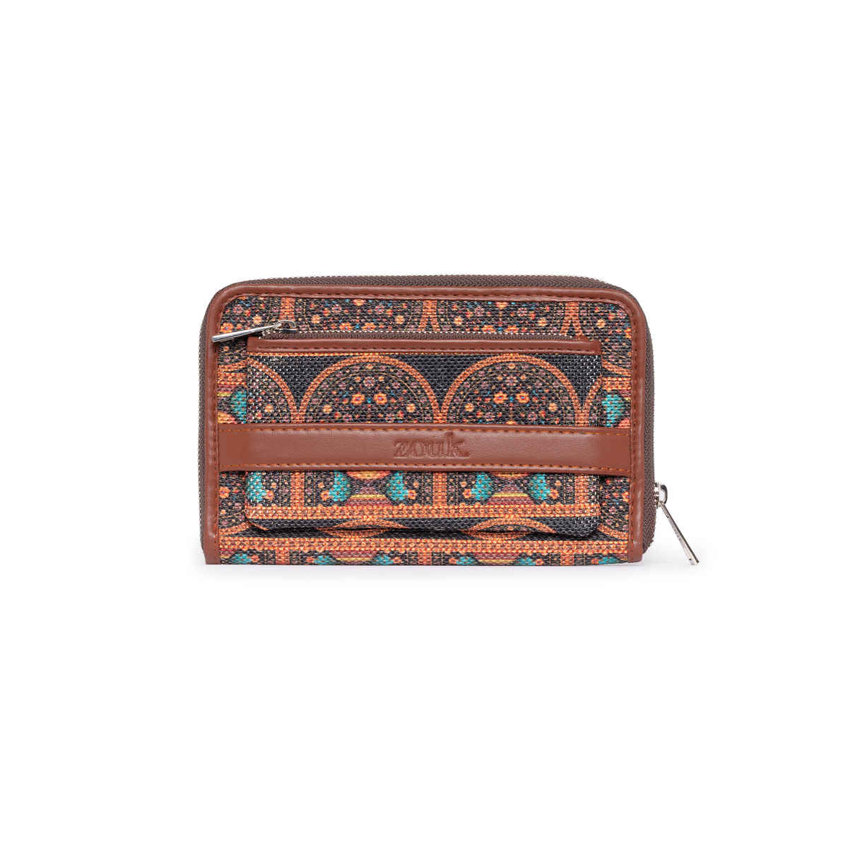 Zouk Royal Indian Peacock Motif Classic Zipper Wallet (CFC) - Multicolour