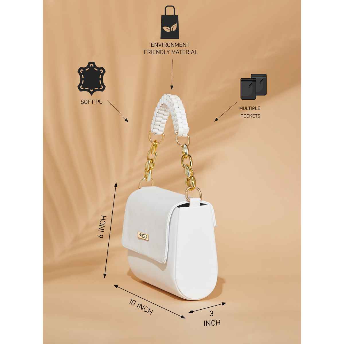 Fargo White Stylish Sling Bag | FGO-688
