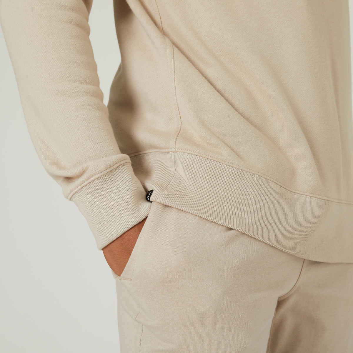 Domyos By Decathlon Men's Warm Round Neck Sweatshirt | Cream - XL