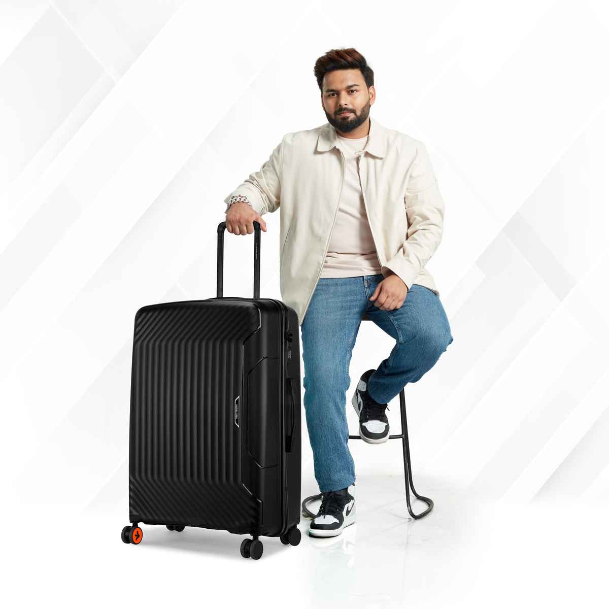 Nasher Miles Coorg Check-In Hard Side Polypropylene - 65 and 75 cm Trolley Bag- Black