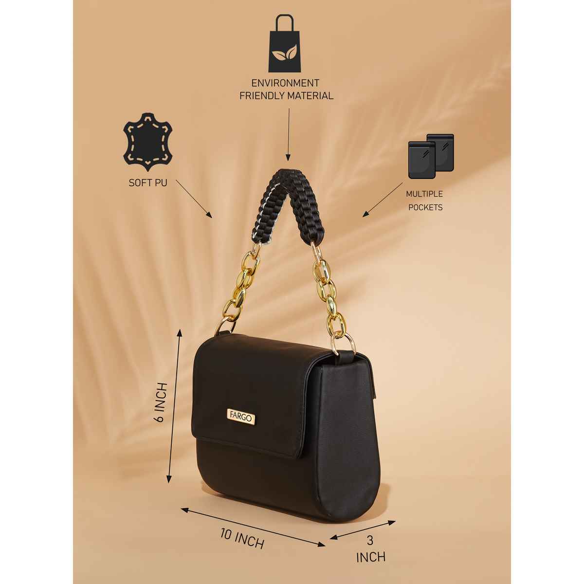 Fargo Black Stylish Sling Bag | FGO-686