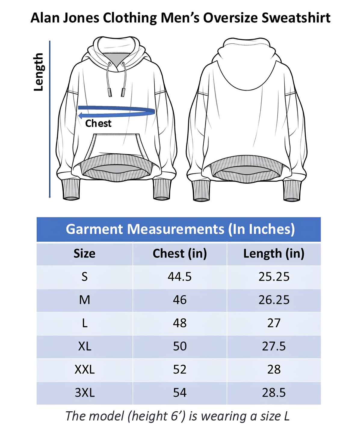 Alan Jones Clothing Cotton Blend Men's Oversized Hoodie | Anthracite Grey - L