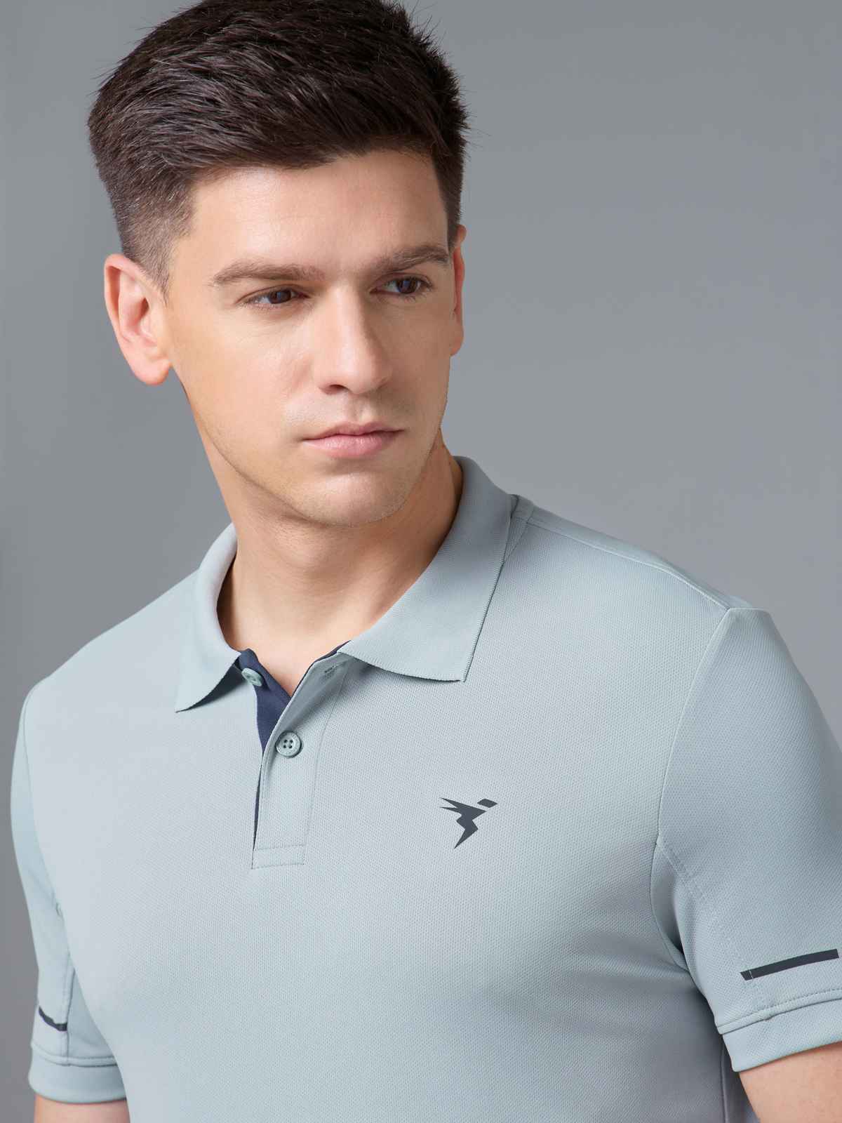 Technosport Men's Solid Slim Fit Polo Sports T-Shirt with TECHNOCOOL+ | Ultimate Grey | XL