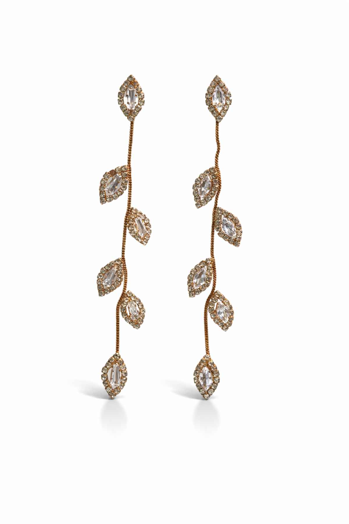 The Opal Factory Diamante Long Drop Earrings | Rose Gold | Gift Set