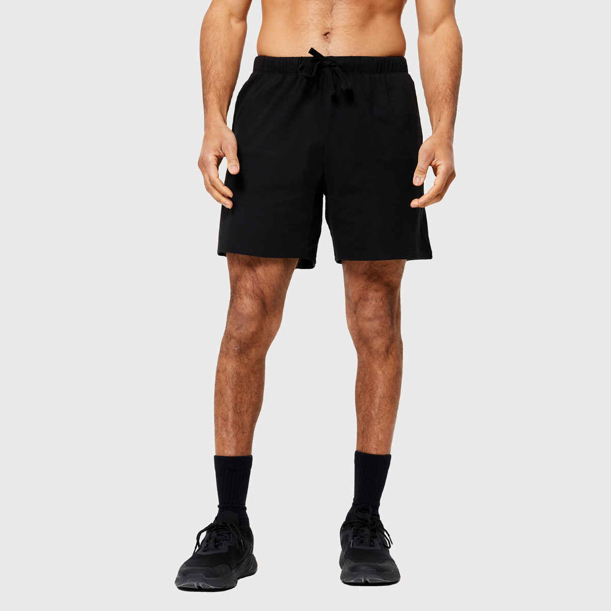 Decathlon | Domyos Men's Cotton Gym Shorts - Black - 2XL