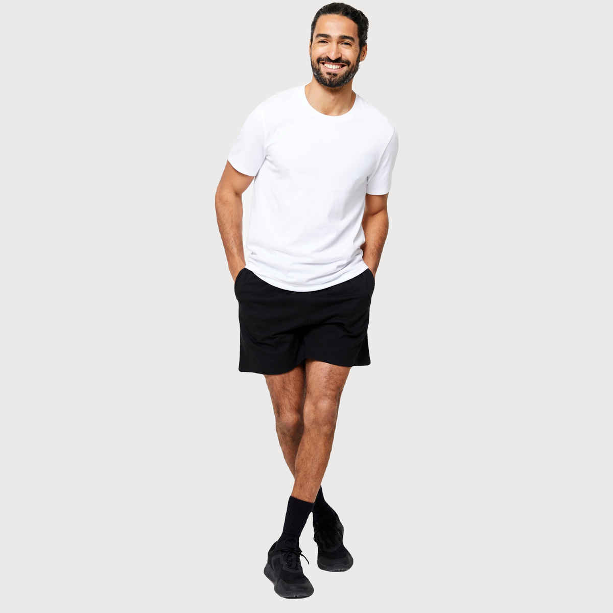 Decathlon | Domyos Men's Cotton Gym Shorts | Black - M