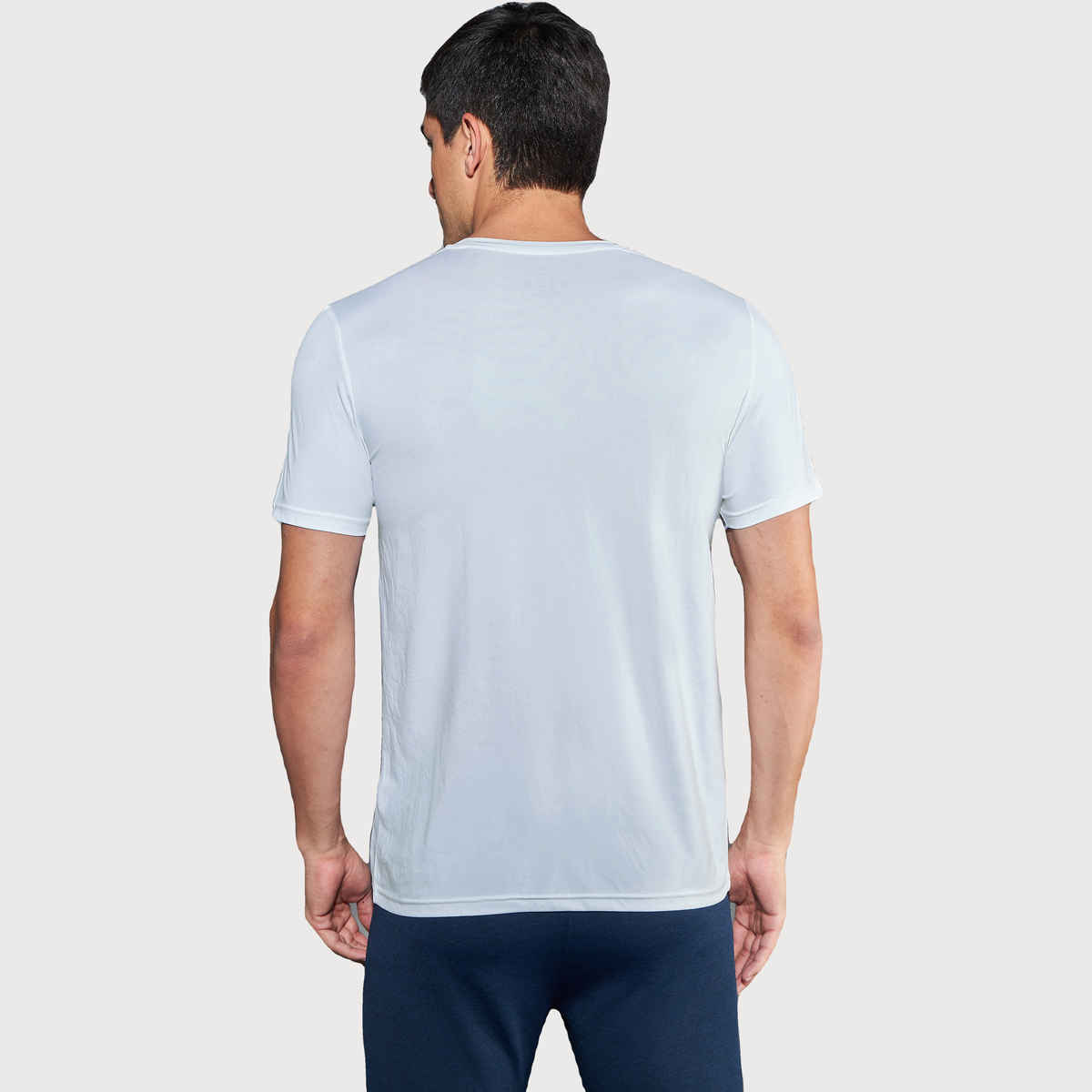 Technosport Men's Poly Printed Slim Fit Round Neck Sports T-shirt | White - 2XL