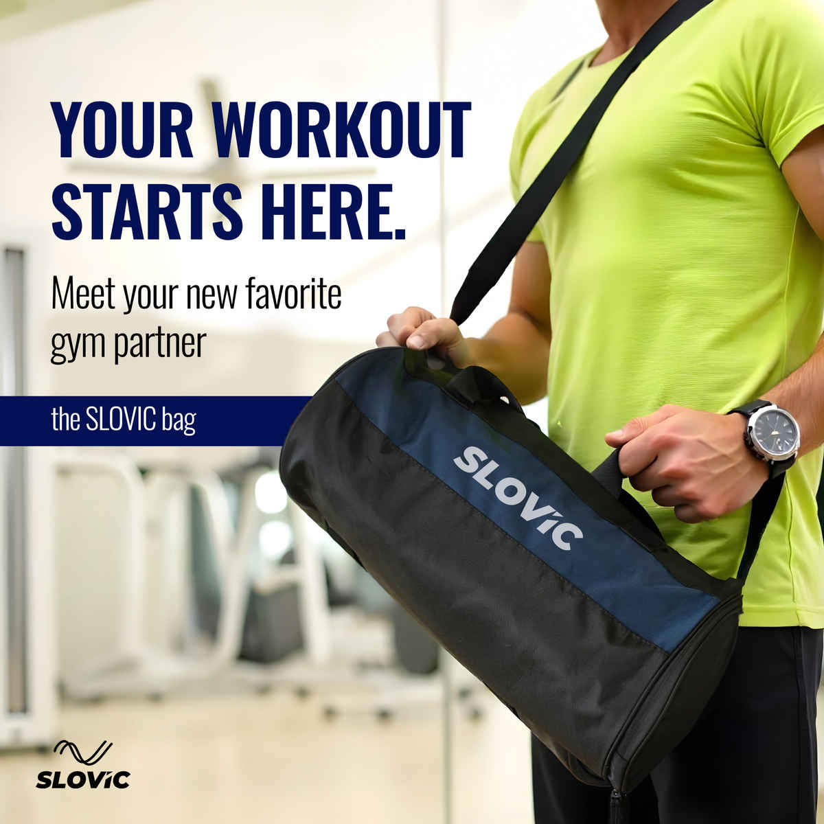 Slovic Gym Bag Use with Separate Shoe Compartment | Adjustable Straps - 20 L