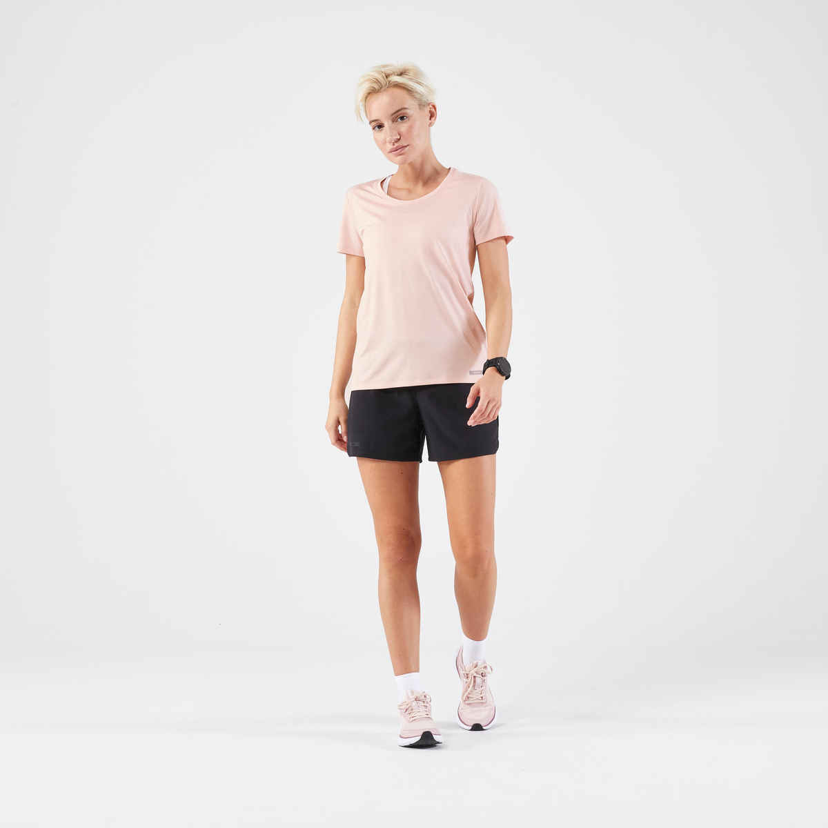 Decathlon Kalenji Women's Half-Sleeve Cotton T-Shirt | Pink - M