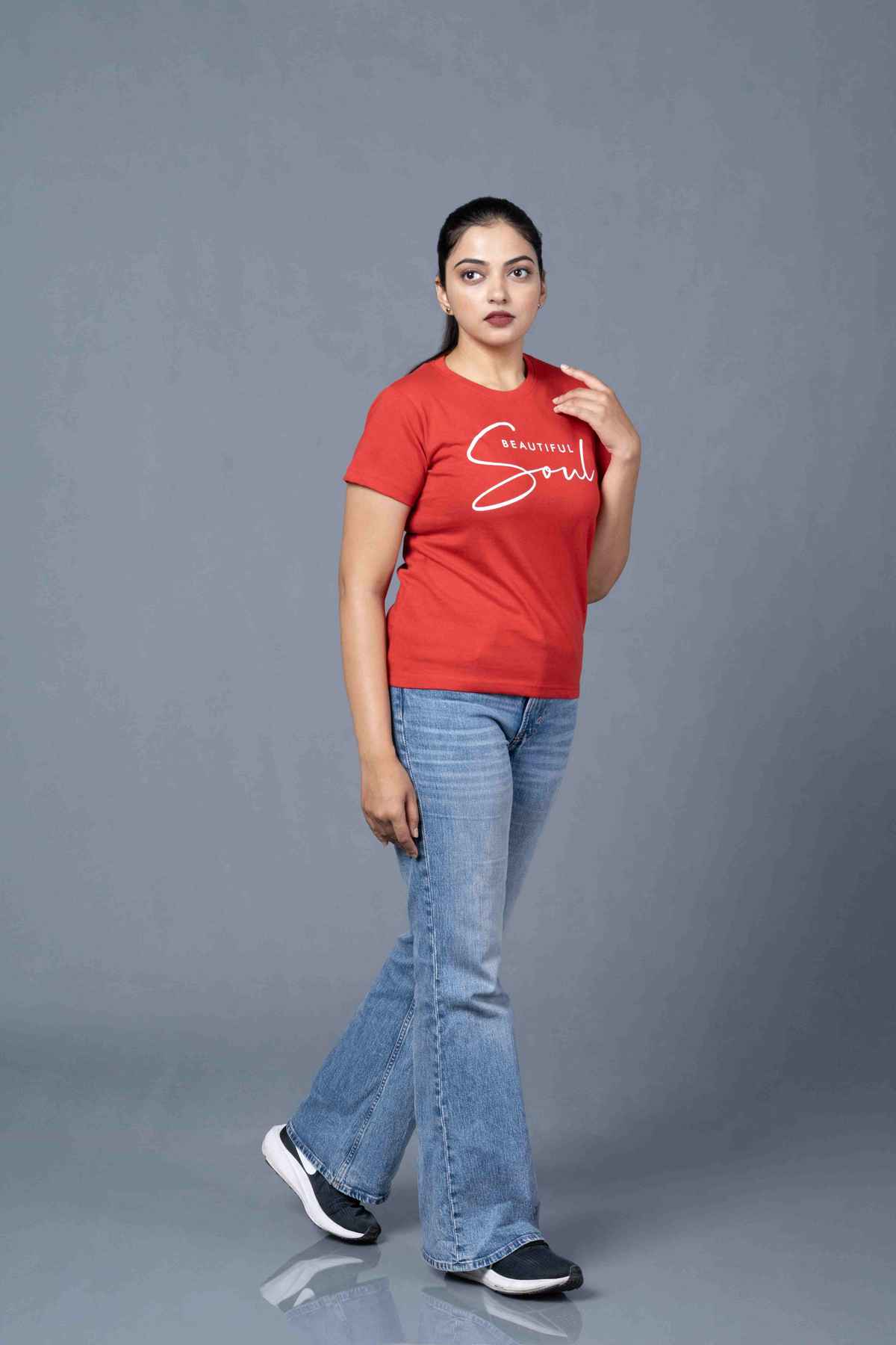 Springman Women's Cotton Rich Printed Half Sleeve Round Neck T - Shirt | Raspberry - S