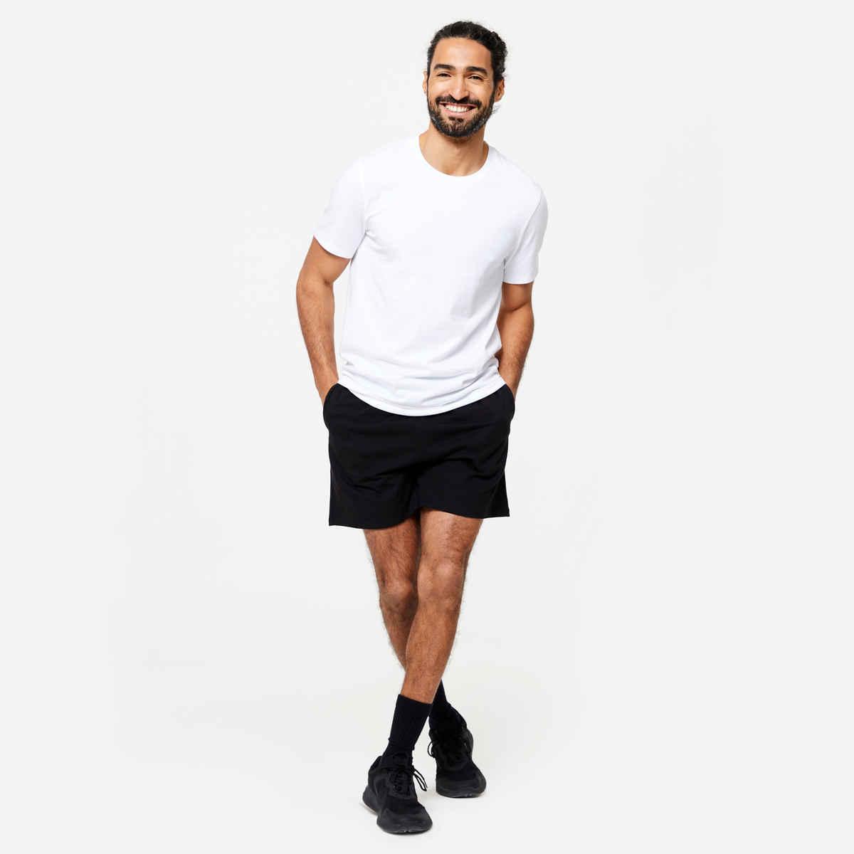 Decathlon Domyos Men's Cotton Gym Shorts | Black | S