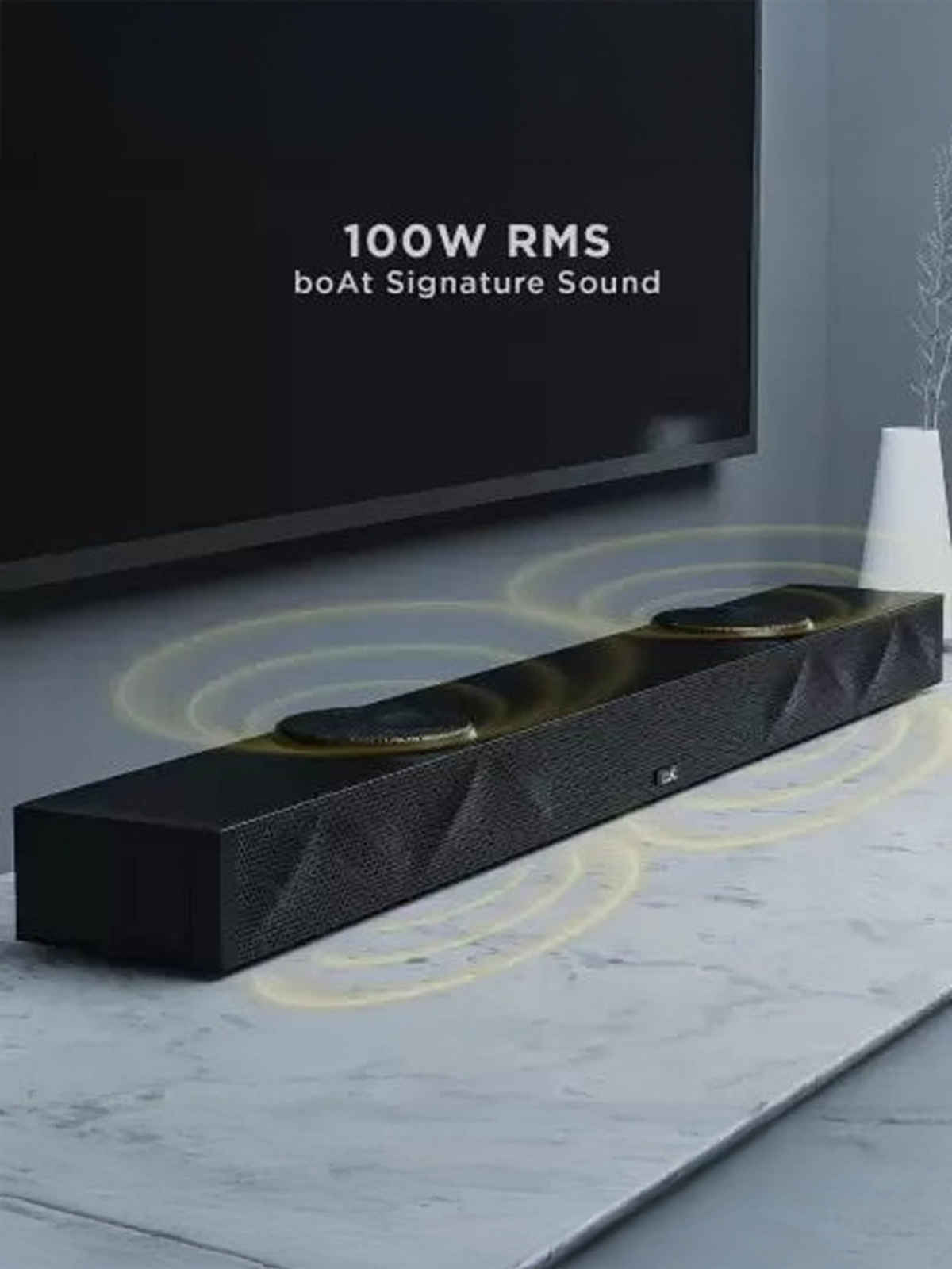 boAt Aavante Bar Octave BT Soundbar with 2.2Channel Audio,Built In Subwoofers,100W RMS(Pitch Black)