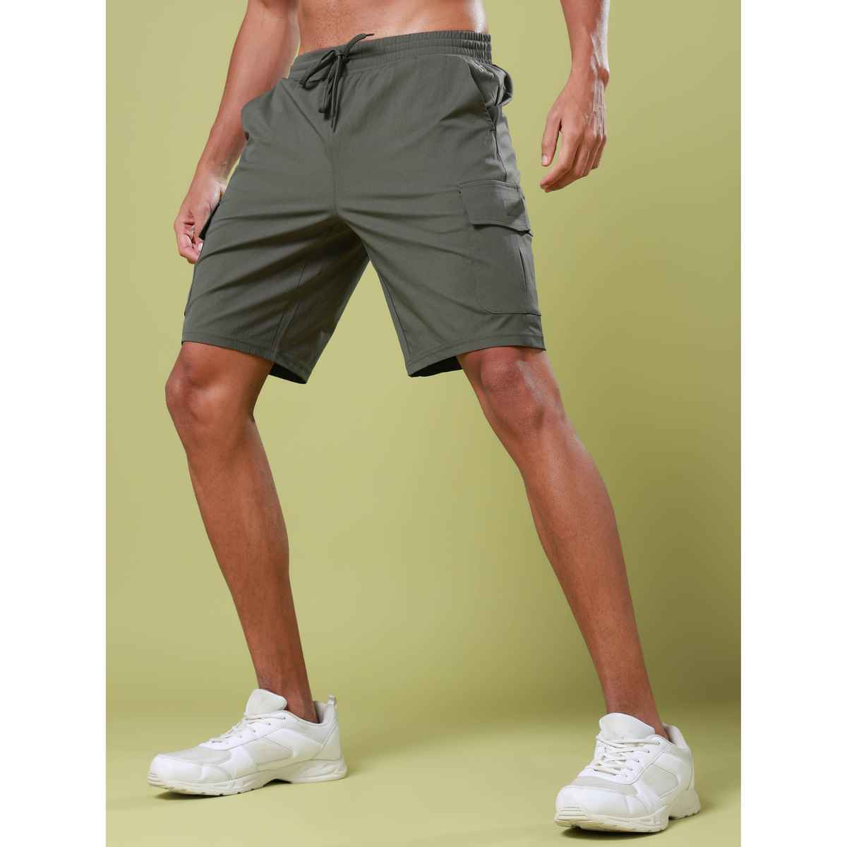 Technosport Men Poly Solid Slim Fit Sports Shorts with TS FLEXI | Beetle | 2XL