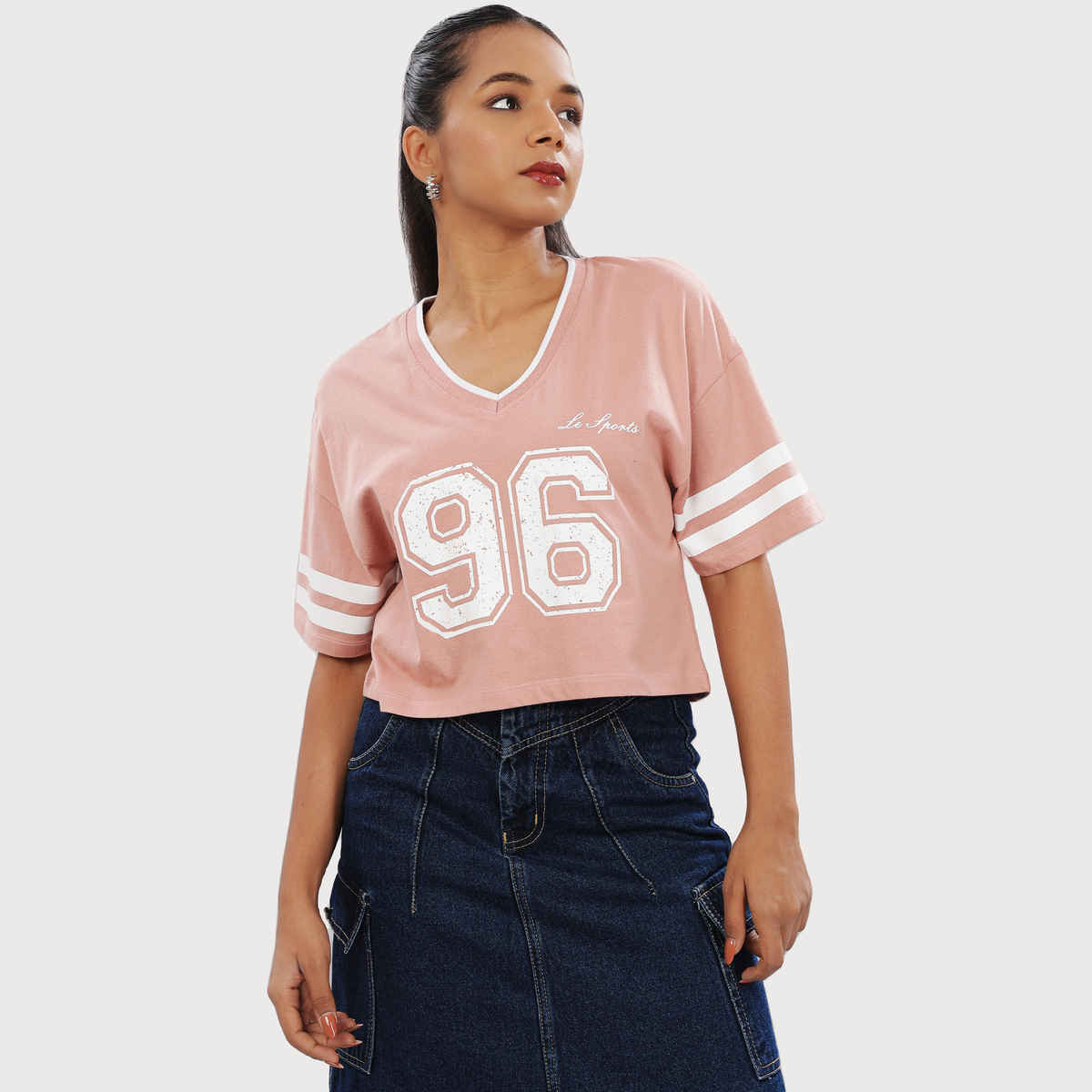 Crop Top from OUTLAWS | For Gym and Daily Wear | 100% cotton for Women | Pink - S