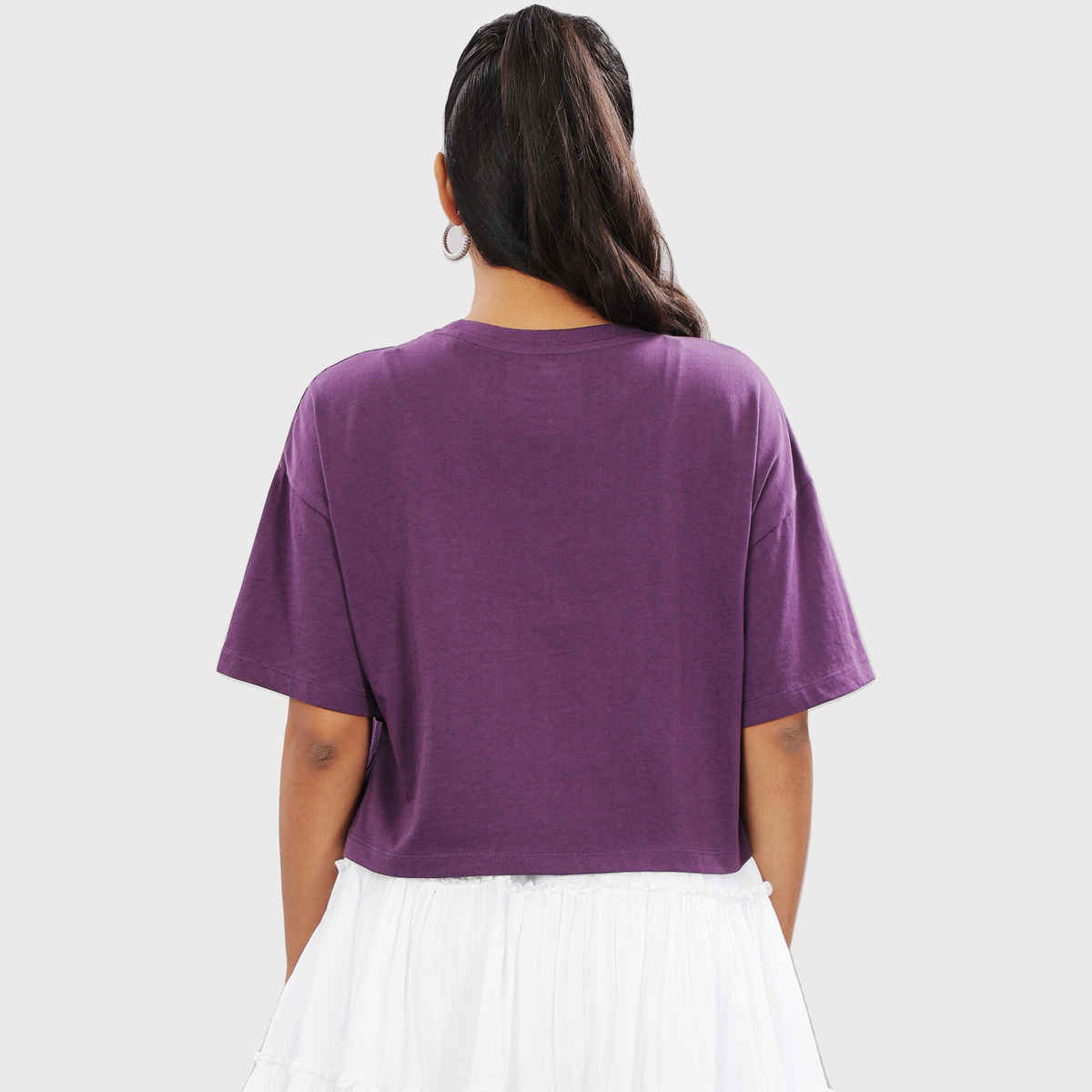 Crop Top from OUTLAWS | For Gym and Daily Wear | 100% cotton for Women | Purple - M
