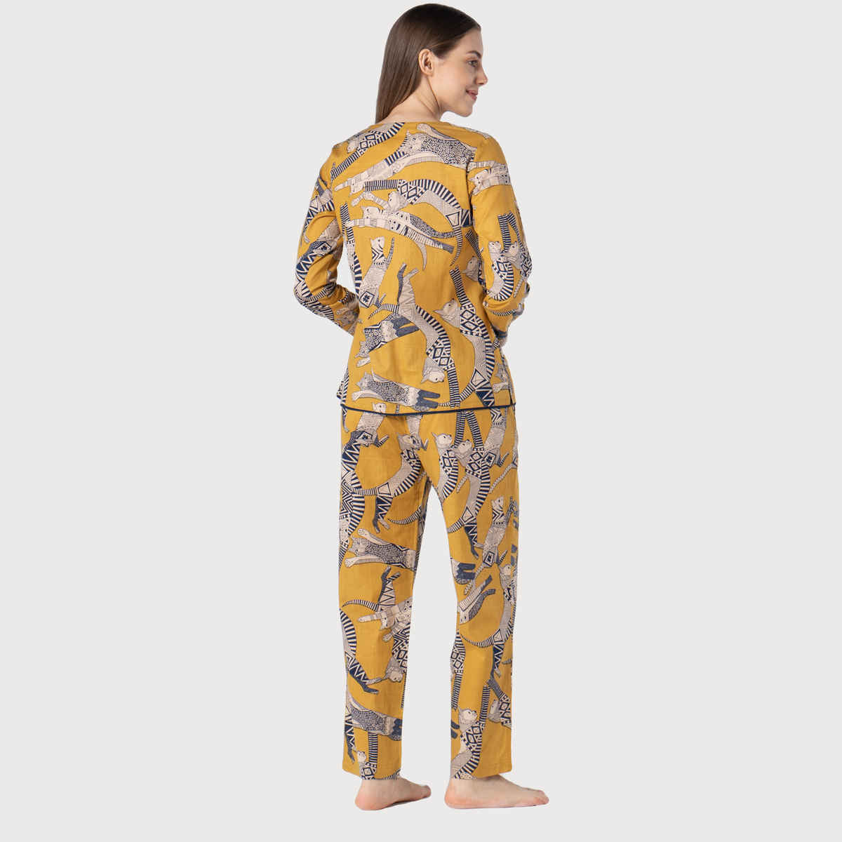 Sanskrutihomes Women Multicolor Printed Pure Cotton Night Suit SE-NSP-674 | L