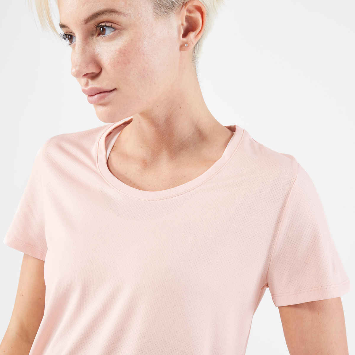 Decathlon Kalenji Women's Half-Sleeve Cotton T-Shirt | Pink - S