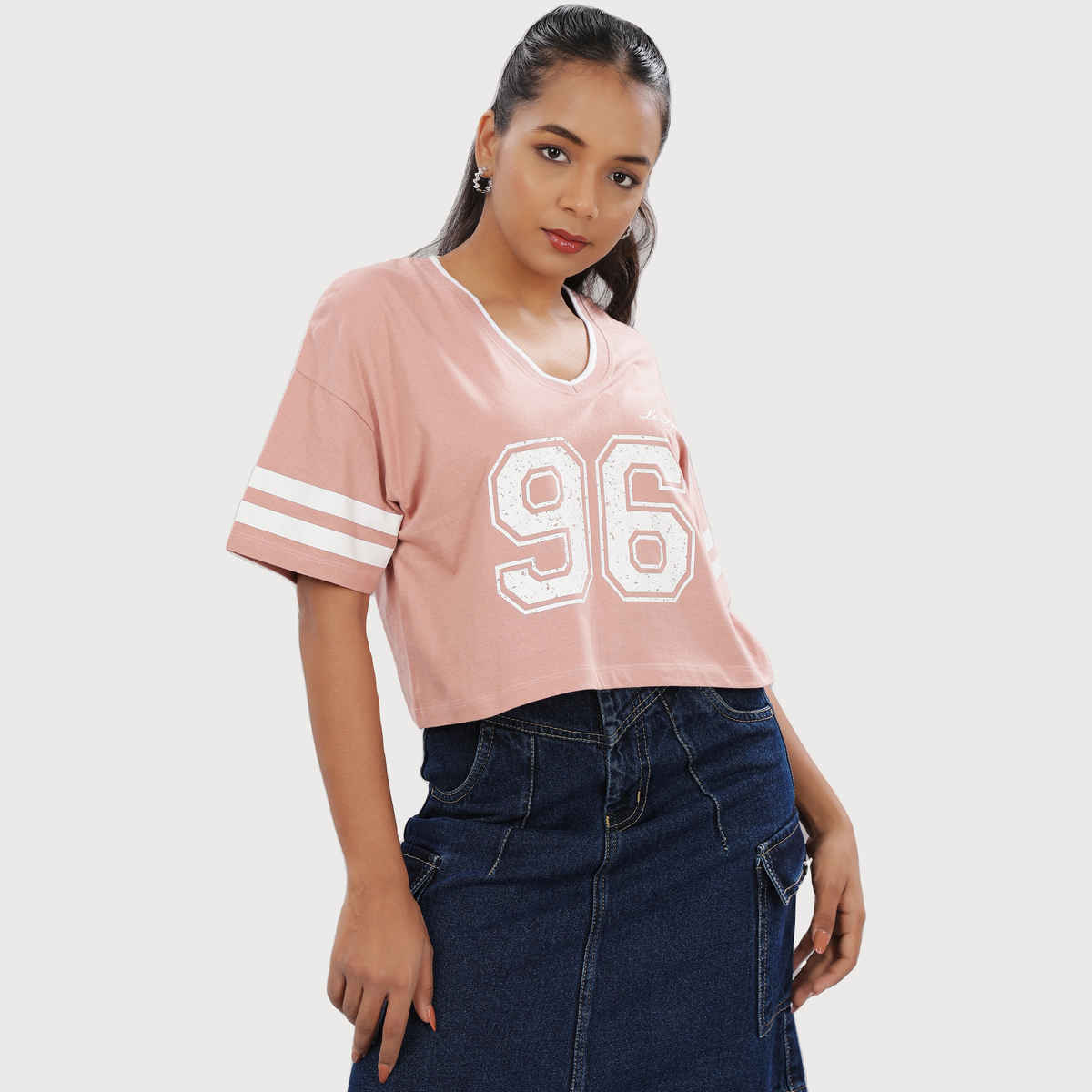 Crop Top from OUTLAWS | For Gym and Daily Wear | 100% cotton for Women | Pink - S