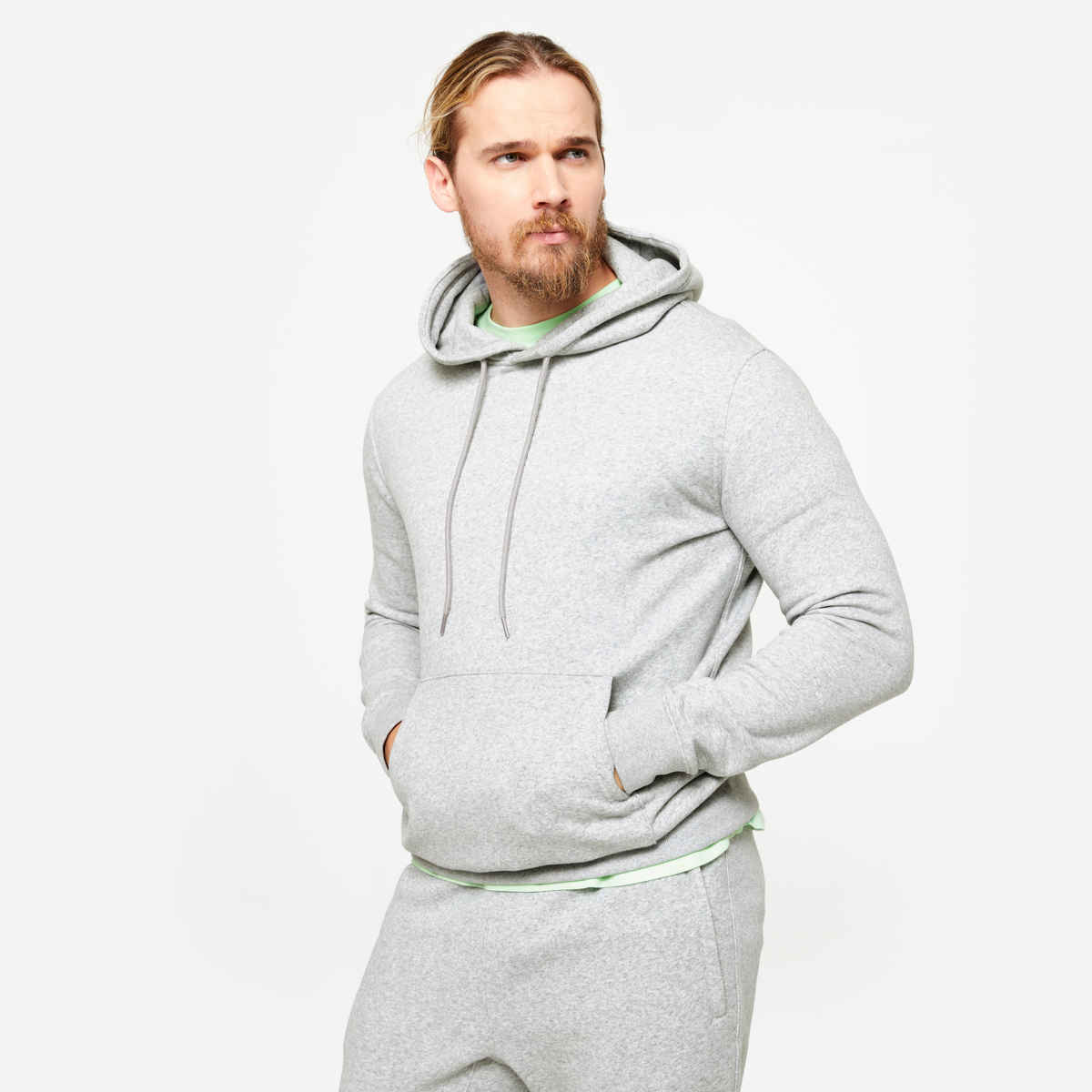 Domyos By Decathlon Men's Warm Hooded Sweatshirt | Grey - L