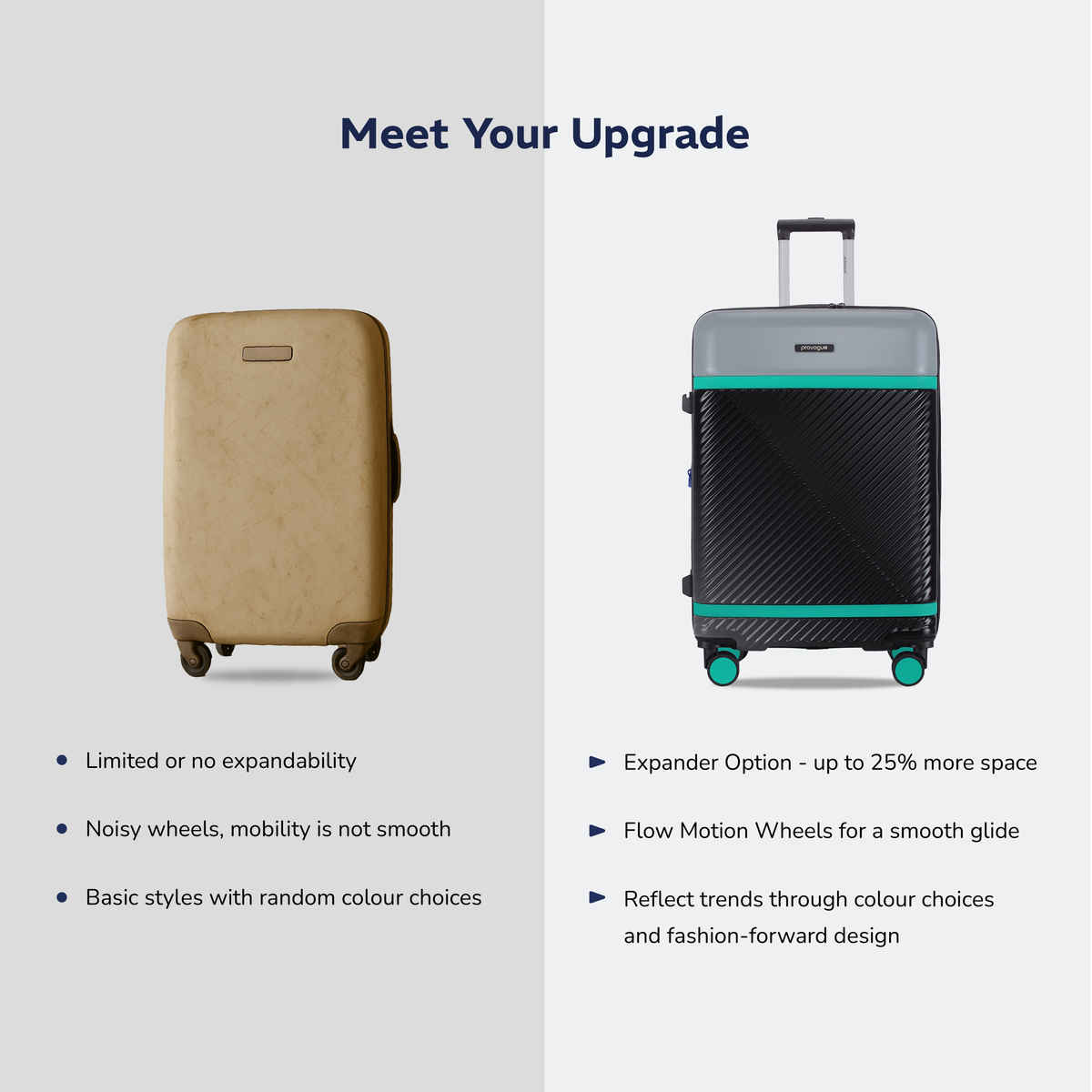 Provogue Linea Hard-Sided PC Large Check-in Luggage Suitcase | Galaxy Black - 75 cm