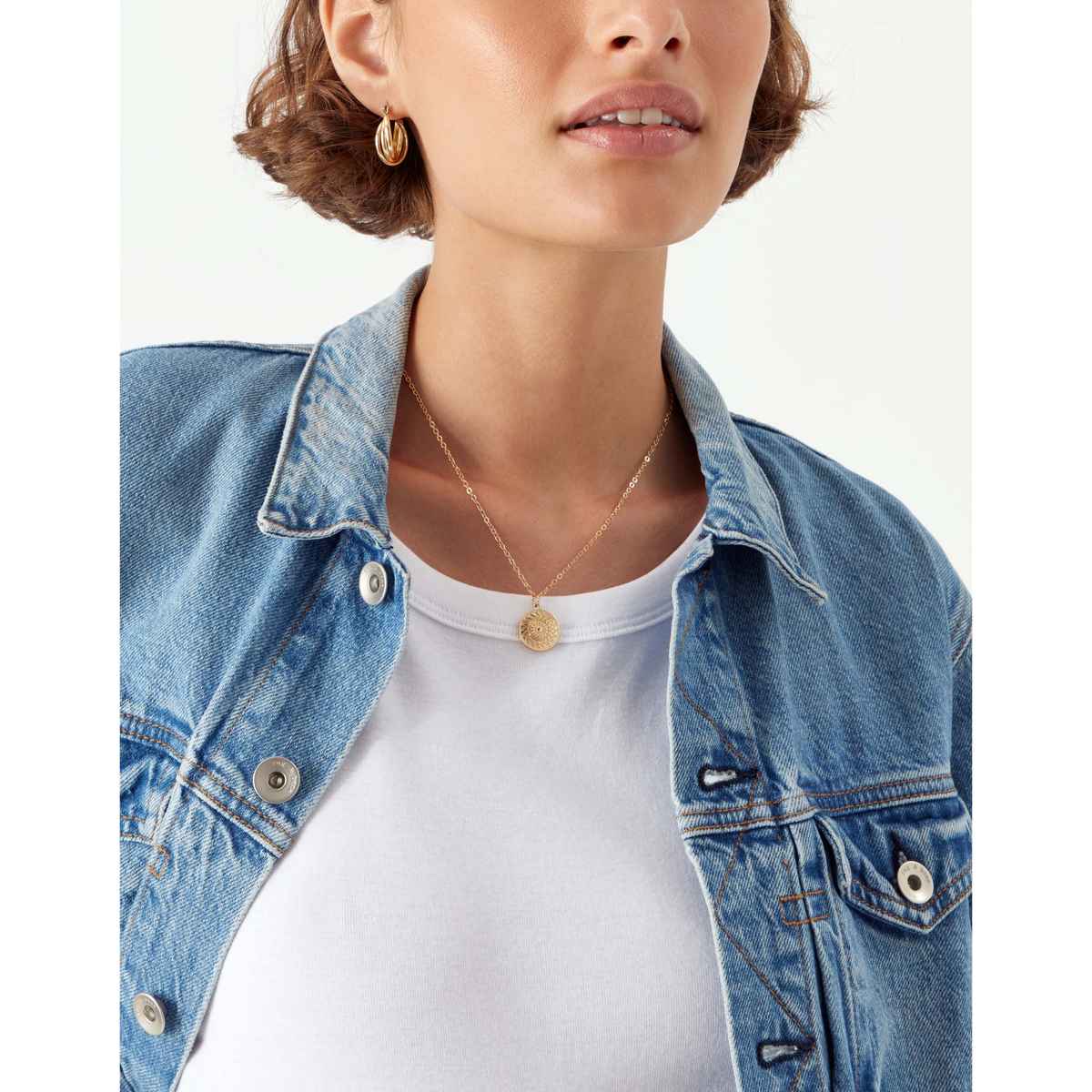 Accessorize London Women's Gold Filigree Coin Pendant Necklace - Gold