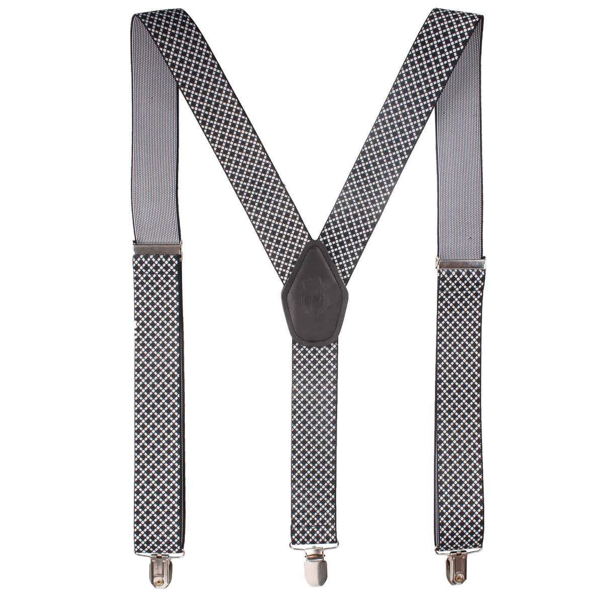 Peluche Men's Patterned Elastic Suspenders | Black - Free Size