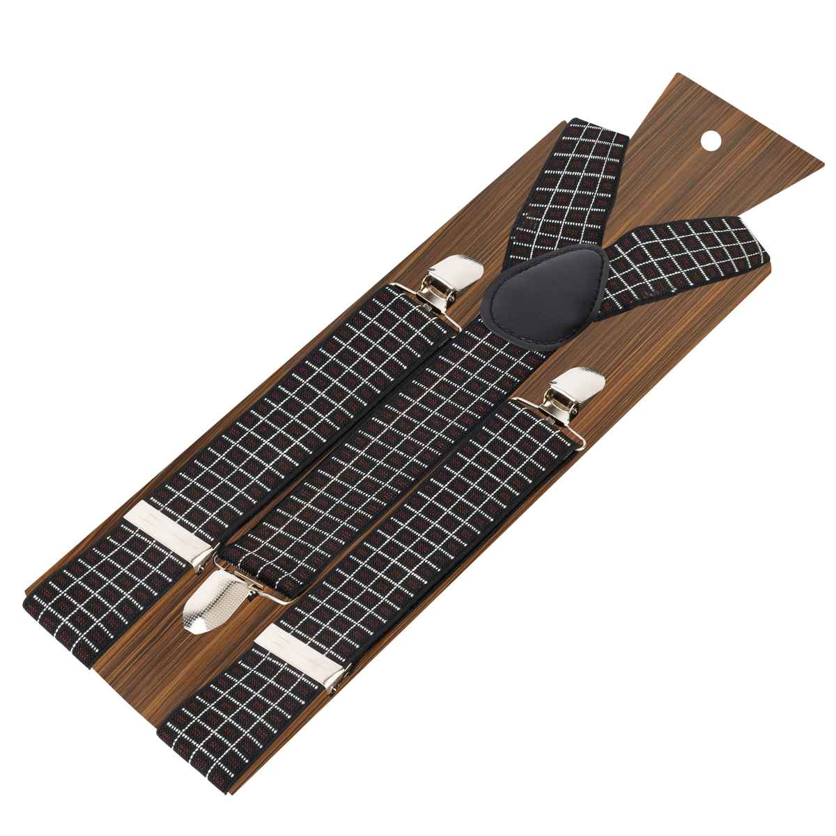 Peluche Men's Printed Elastic Suspender | Brown - Free Size